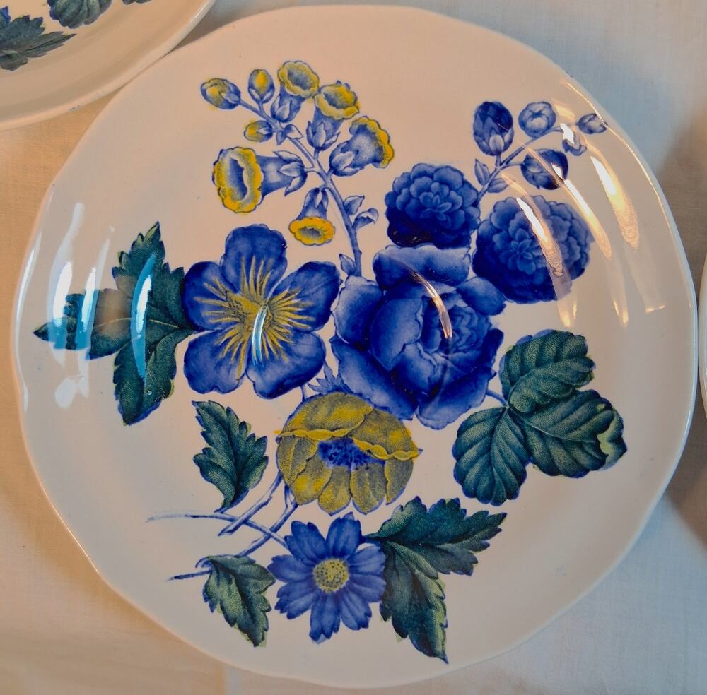 Vintage Replacement Spode BLUE FLOWERS S3369 Saucers England Marlborough Shape